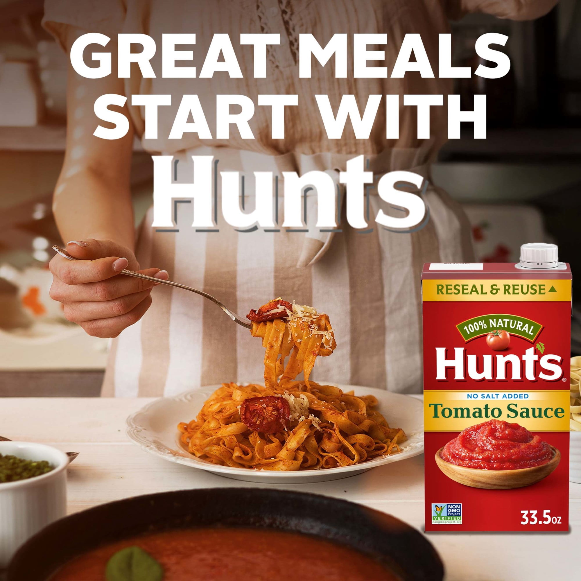 Hunt’s No Salt Added Tomato Sauce, 33.5 oz. Carton
