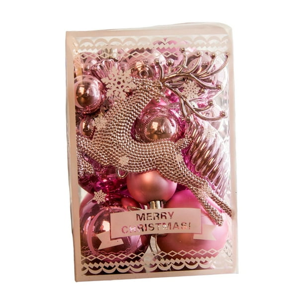Caja de adornos de Bolas de Navidad Zulema Bolas decorativas de Navidad Rosado