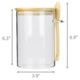 thumbnail image 5 of Glass Jars with Bamboo Lids and Spoon, Clear Airtight Can for Storing Sugar Coffee Bean Nuts Tea Salts, 5 of 7