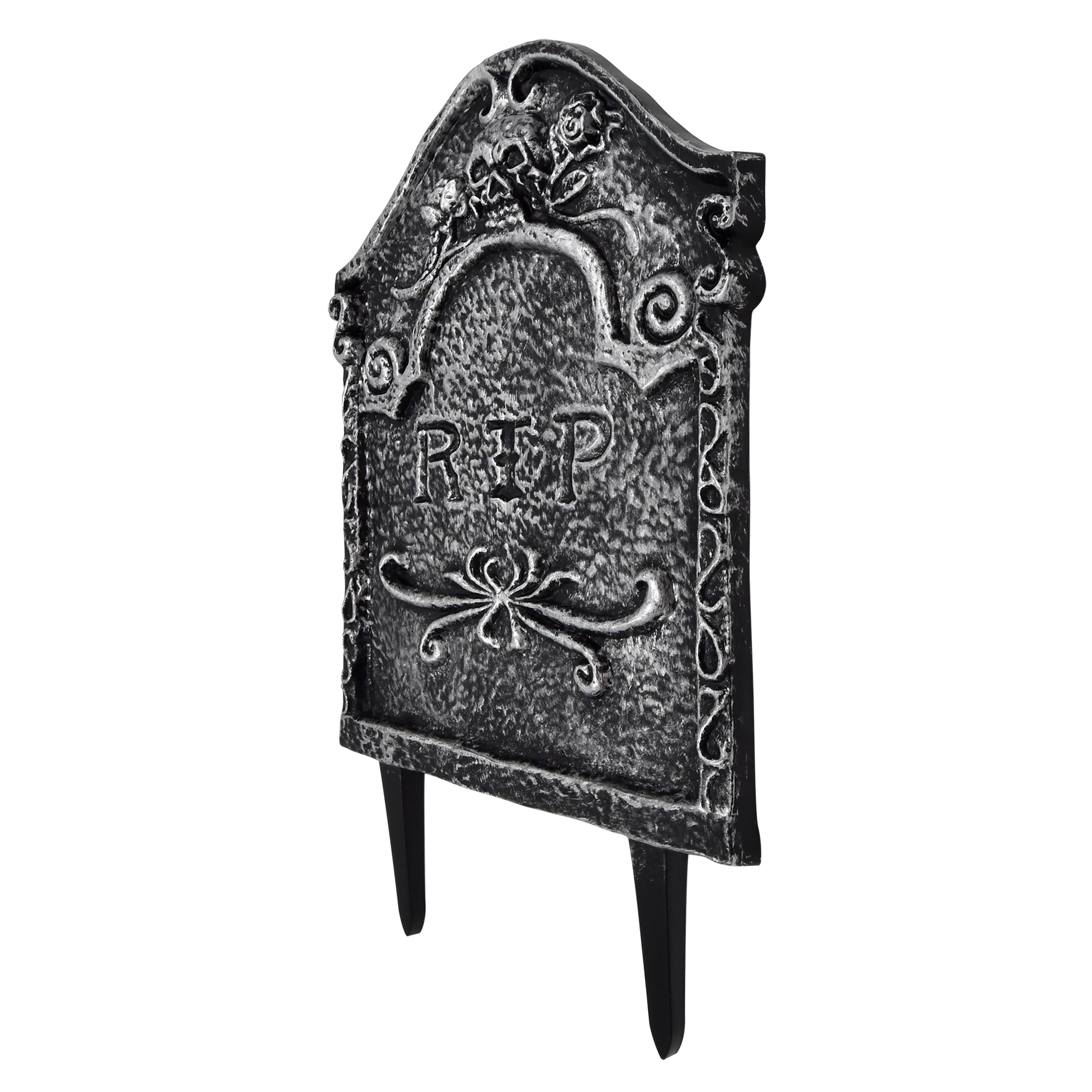 RIP Tombstone Yard Stake Outdoor Decoration, Gray, 15.25", Halloween by Way To Celebrate