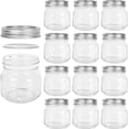 thumbnail image 1 of czcpp-12 Pack 8 oz Mason Jars with Leak-proof Split-type Silver Lids,250ml Reusable Glass Jar Canning Jars for Party & Wedding Favors,Fruits Storage or Homemade Gift, 1 of 4