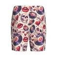 thumbnail image 7 of Daiia record rock Skull lips Mens Woven Stretch Pajama Short,Short Pajama Pants-Small, 7 of 7
