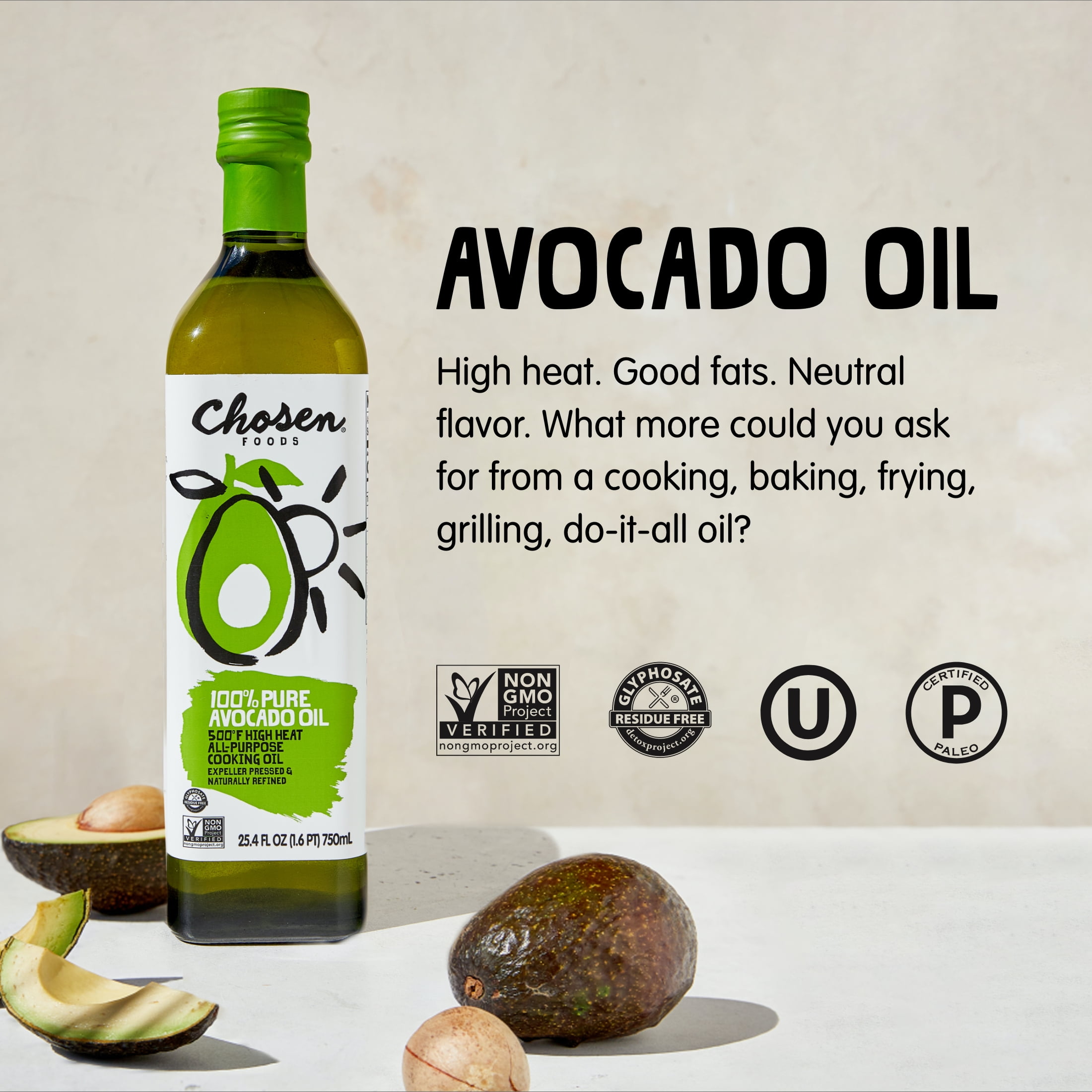 100% Pure Avocado Oil for Cooking | Chosen Foods