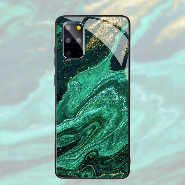 Verde esmeralda Jade piedra patrón teléfono caso para Samsung S23 S21 S20 FE más S22 A71 A72 A53 A52 A51 A54 S10 Nota 20 10 Ultra A12 A31 A32 A52s A33 A34 Fivean unisex