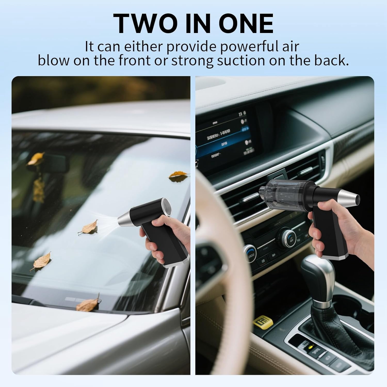 2-in-1 Cordless Electric Air Duster,130000 Rpm Compressed Air Dusters With 3-Gear Air Blower Duster for Electronics, Keyboard Computers & Home Cleaning