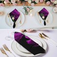 thumbnail image 2 of Purple Rose Cloth Napkins, Vintage Abstract Garden Flower Floral Black Washable and Reusable Dinner Napkins Set of 4, Table Napkin for Kitchen Party Birthday Wedding Hotel Housewarming 20"x20", 2 of 8