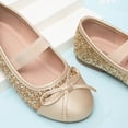 thumbnail image 4 of KPOPLK Girls Mary Jane Dress Shoes - Princess Ballerina Flats Low Heels for School Party Wedding, Back to School Shoes for Girls (Little Kid/Big Kids) Size 13.5,Gold, 4 of 9