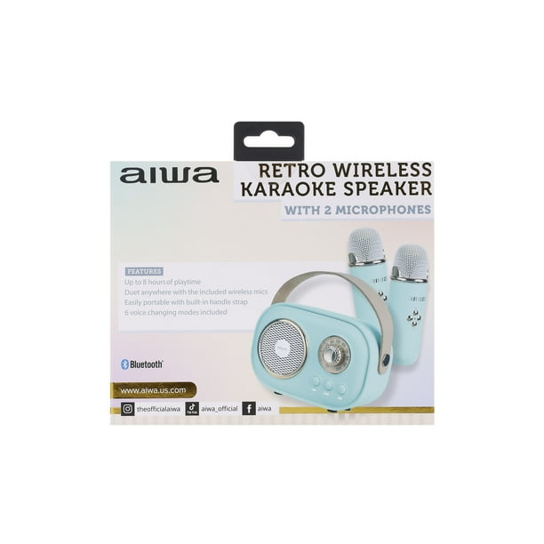 Aiwa Retro Wireless Karaoke Speaker, Mint, AI6028-MNT - Walmart