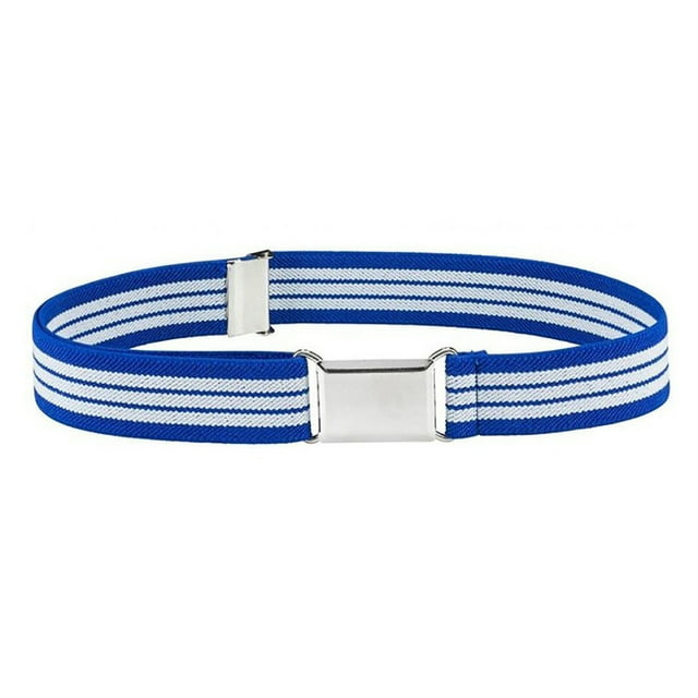 Ceinture pour Tout-Petits Élastique Ajustable Extensible Ceintures Unisexes Boucle Carrée Argentée