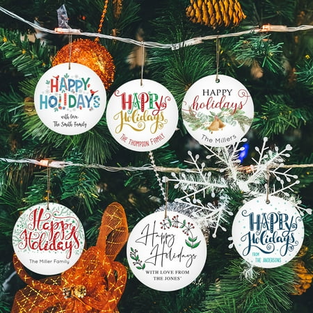 

12pcPersonalized Celebrate Happy Holiday Gift Wooden Pendant Festival Decoration