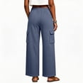 thumbnail image 6 of Guluxicc Womens Cargo Pants with Multi Pocket Drawstring Elastic Waist Long Wide Leg Trousers Summer Casual Outfits, 6 of 7