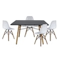 thumbnail image 1 of Set Comedor Oslo Mundo In Melamina 120cm Negro 4 sillas Eames Blanco Minimalista, 1 of 7