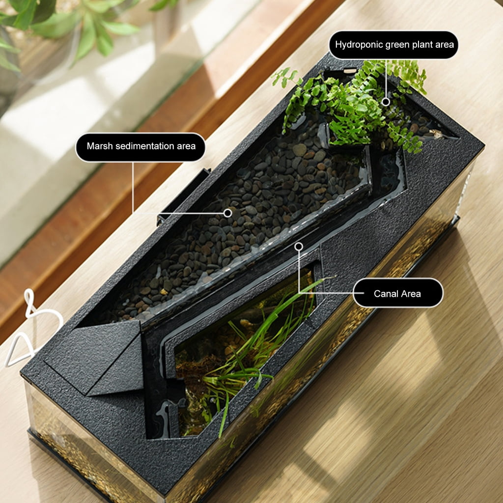 WINDLAND Modern Acrylic Aquarium Set With Oxygenation Pump Design For Compact Living Space Circulations
