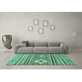 thumbnail image 3 of Ahgly Company Indoor Square Abstract Turquoise Blue Modern Area Rugs, 3' Square, 3 of 4