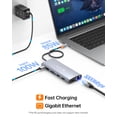 thumbnail image 3 of NOVOO 14-in-1 USB-C Docking Station, Dual Monitor Laptop Hub with 2 HDMI 4K@60Hz, DisplayPort 8K@30Hz, 100W PD, Ethernet, USB-C/A Data, SD/TF, Audio, 3 of 9