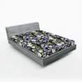 thumbnail image 2 of Ambesonne Floral Print Fitted Sheet, Romantic Vintage Bloom, Full Size, Blue Violet Reseda Green, 2 of 5