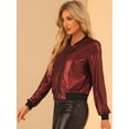 thumbnail image 3 of Disfraz de Navidad Allegra K Chaqueta Bombardero Rojo XL, 3 of 6