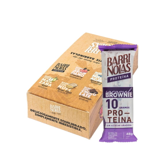 15 PACK BARRINOLAS PROTEÍNA: Sabor Brownie con 10g de Proteína por Barra, Sin Azúcar Añadida