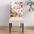 thumbnail image 4 of Dining Chair Covers Set of 6,Pumpkin Leaf on Orange Linen Universal Stretch Kitchen Seat Covers Parsons Chair Protector Slipcover for Home Restaurant Party Decor,Autumn Plant Thanksgiving Theme, 4 of 6