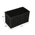 thumbnail image 2 of Household Essentials Small Handwoven Paper Rope Wicker Basket with Lid, Black, 2 of 10