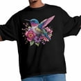 thumbnail image 4 of Camisetas gráficas informales de manga corta con diseño de colibrí y flores de jardín para hombre, 4 of 8