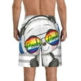 thumbnail image 3 of Disketp Men'S Swim Trunks Hawaiian Breathable Surf Beach Swimsuits Mesh Lining Beach Shorts With Pockets-Panda With Sun Glasses, 3 of 9