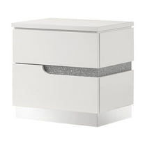 New Classic Furniture Paradox Wood 1-Drawer Bedroom Nightstand in White Gloss