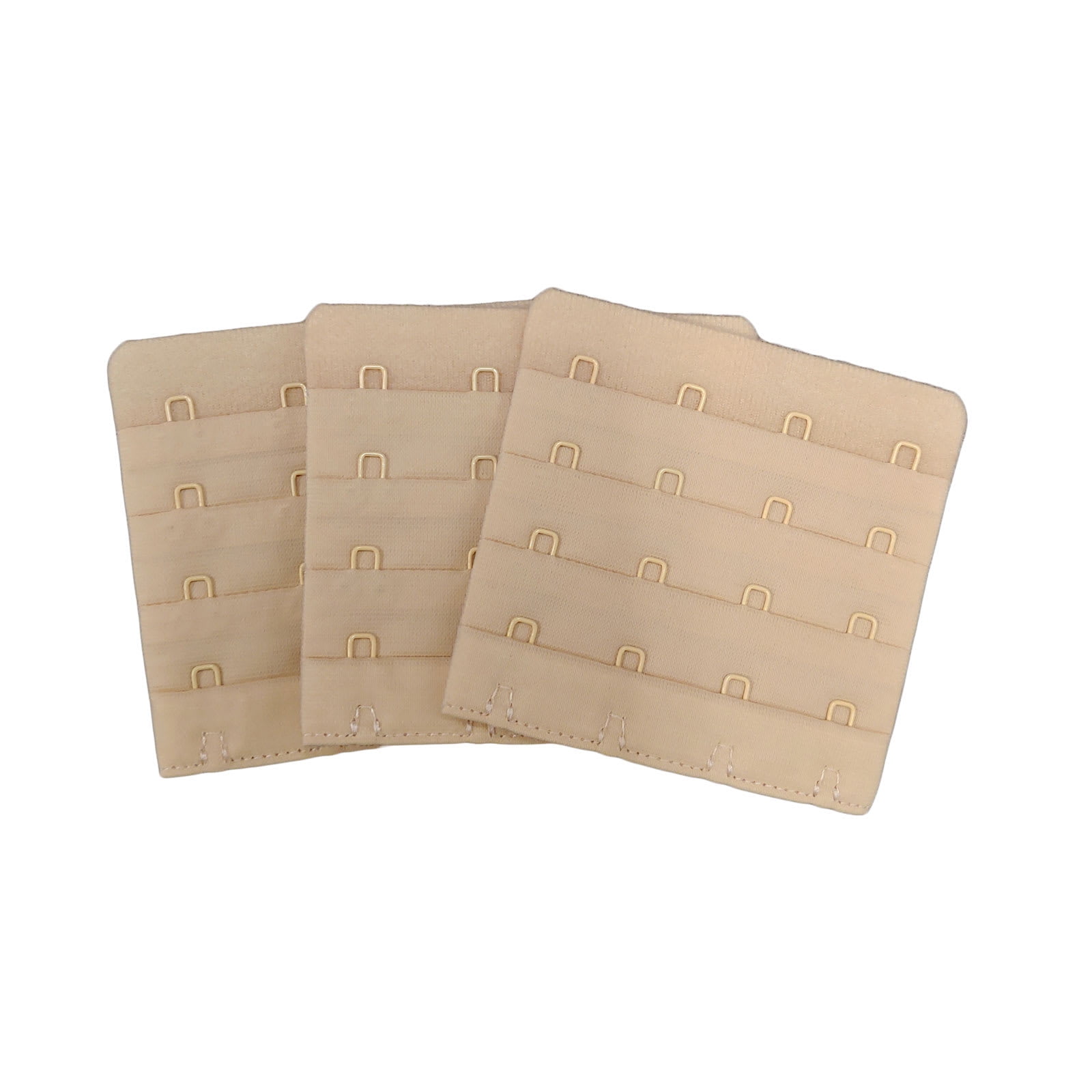 Braza Women's Bra Back Band Extenders 4 Hook Beige 3pc