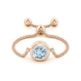 thumbnail image 2 of ANGARA Natural Bezel-Set Round Aquamarine Solitaire Bolo Ring in 14K Rose Gold for Women (Size-5mm) | March Birthstone, Birthday, Anniversary, Jewelry Gift for Women | Natural Aquamarine Ring, 2 of 9
