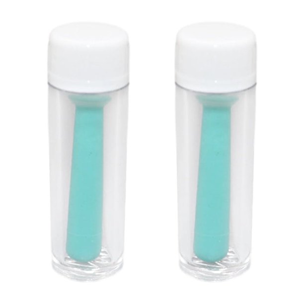 Soidarity 2 piezas de higiene y seguridad de silicona táctil insertador de lentes ojos conveniente removedor de lentes duros Cuidado de ojos verde