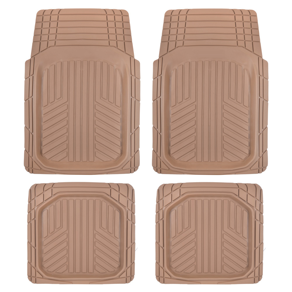 Sharper Image Deep Dish Rubber Floor Mats, Front & Rear for Car Truck