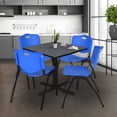 thumbnail image 2 of Regency Cain 48 in. Square X-Base Breakroom Table- Grey & 4 M Stack Chairs- Blue, 2 of 8