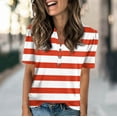 thumbnail image 2 of NAMTYQX Cute Summer Tops for Women Button V Neck Short Sleeve Lounge Womens Graphic T Shirts Saffron Size 3XL, 2 of 5
