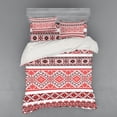 thumbnail image 1 of Art Duvet Cover Set, Traditional Ukrainian Borders Frames Ornaments Old Fashioned Cultural Motifs, Bedding Set with Shams and Fitted Sheet, 3 Sizes, by Ambesonne, 1 of 3