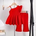 thumbnail image 4 of Toddler Baby Girls Clothes Short Sleeves T-Shirt Tops + Shorts Cute Summer Outfits Set Girls Summer Set 1-3 Years,18-24 Months, 4 of 6