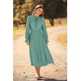 thumbnail image 4 of Vestido PRETTYGARDEN Midi Verde con Plisados y Diseño Swiss Dot Talle XL, 4 of 8