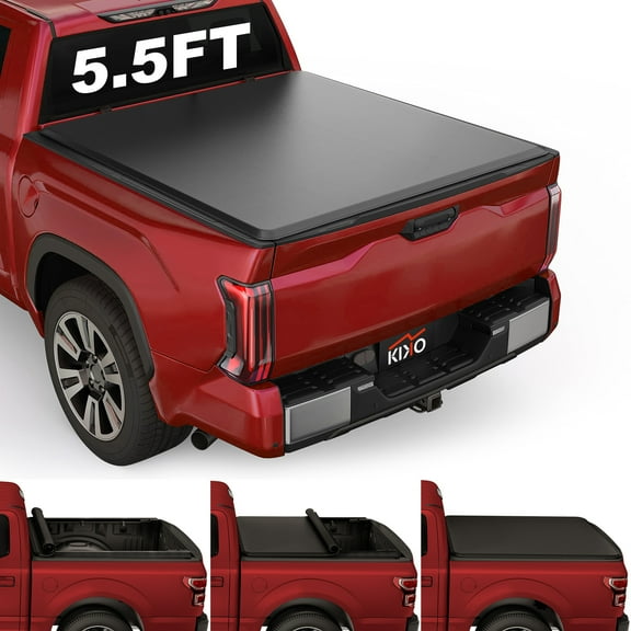 Kikito Vinyl Soft Roll-Up Tonneau Cover Truck Bed for 2022-2025 Tundra 5.5FT (66.7") Bed w/o Trail Edition (for Models with The Deck Rail System)