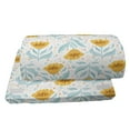 thumbnail image 4 of Floral Foot Rest, Vintage Flowers Leaves and Polka Dots Pastel Design on Plain Backdrop, Non-Slip Backing Ergonomic Memory Foam Leg Support for Office, Pale Blue and Dark Yellow, by Ambesonne, 4 of 5