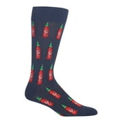 HOTSOX Navy Graphic Hot Sauce Novelty Crew Socks 10-13