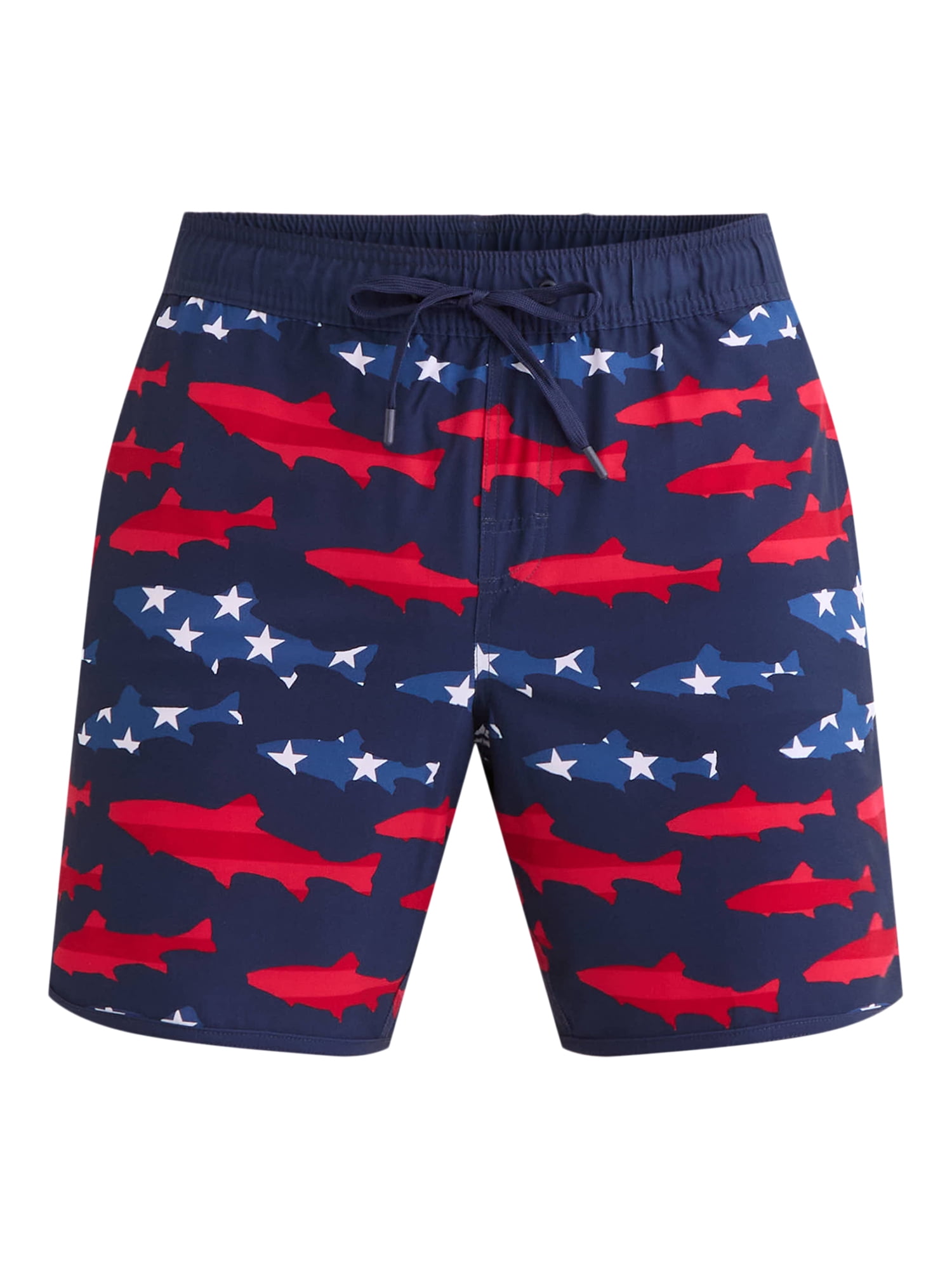 George Men's & Big Men's Dolphin Hem Swim Trunks, 7" Inseam, Size XS-3XL