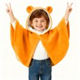 thumbnail image 6 of Fewfanhot Kids Cute BearEar Fleece Hooded Poncho, Button Front Warm Kids Cape Wrap for Daily Outdoor, 6 of 6