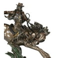 thumbnail image 5 of Rustic Western Rodeo Cowboy Riding On Galloping Wild Mustang Horse Figurine, 5 of 9