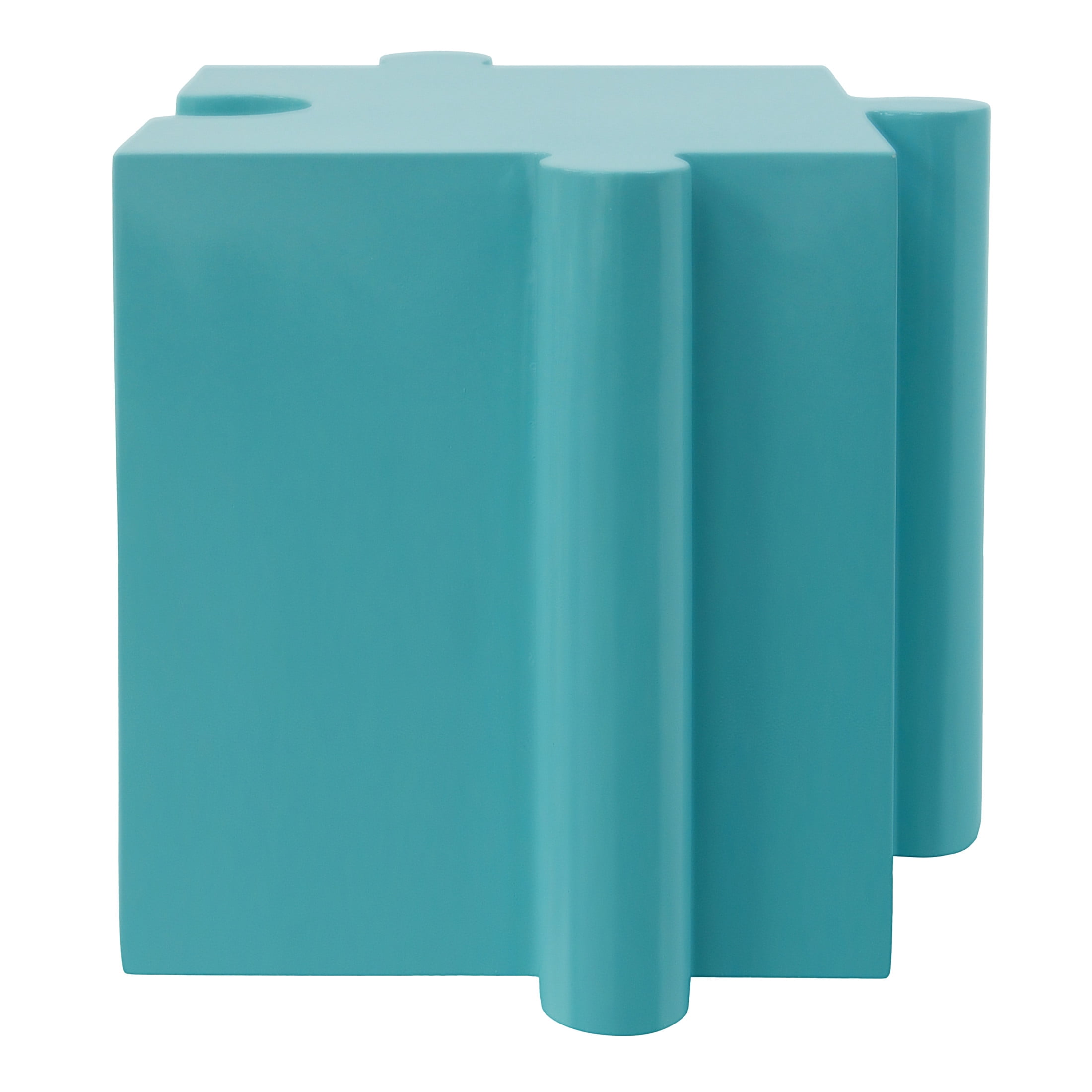 Christopher Knight Home Light Blue Puzzle Art Side Table, Modular Interlocking Design, Indoor Outdoor Use, Convex Edge