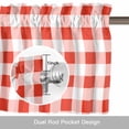 thumbnail image 6 of Orange Red Checkered Kitchen Curtain Valances for Windows Farmhouse Short Curtains, Farmhouse Buffalo Plaid Rod Pocket Valance Curtain for Bedroom Cafe Living Room 42"x12", 6 of 8