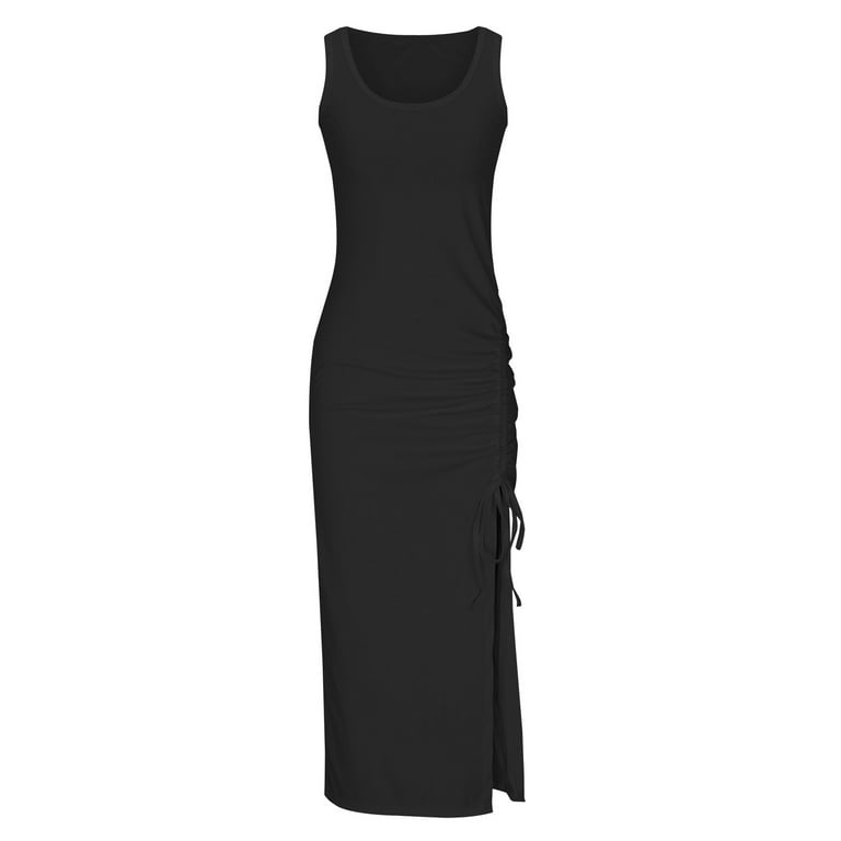 ワンピース Womens Black Tank Dress Skinny Rib Tank Dress - Black | James Perse Los Angeles
