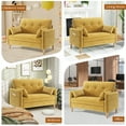 thumbnail image 7 of BedLuxury 47'' Wide LoveSeat, 2-seat Chenille sofa with 2 Pillows for Living Room and Small Spaces, Yellow, 7 of 7
