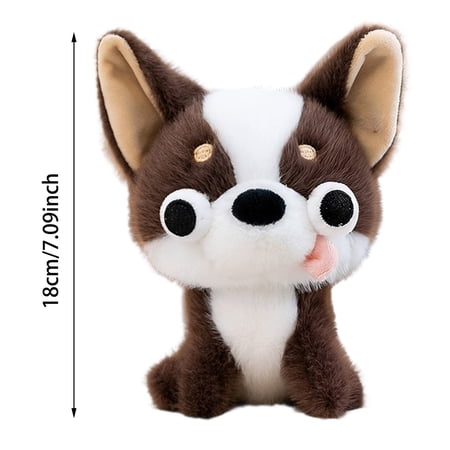 CYFW Cute Chihuahua Plush Toy - Funny Big-Eyed Chihuahua Stuffed Animal,Adorable Dog Plush for Kids & Adults,Soft Dog Plushie (Black)