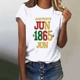 thumbnail image 2 of Raeneomay Casual Tops Oversized T Shirts Women Short Sleeves Letter Print Casual Tops Blouse T-Shirt, 2 of 4
