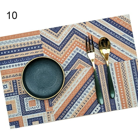 

XIEC Bohemian Print Placemat Waterproof Insulation Hotel Home Table Mat Kitchen Decor