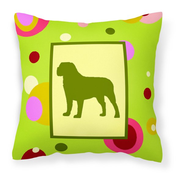 Carolines Treasures CK1083PW1414 Mastiff Decorative   Canvas Fabric Pillow 14Hx14W multicolor